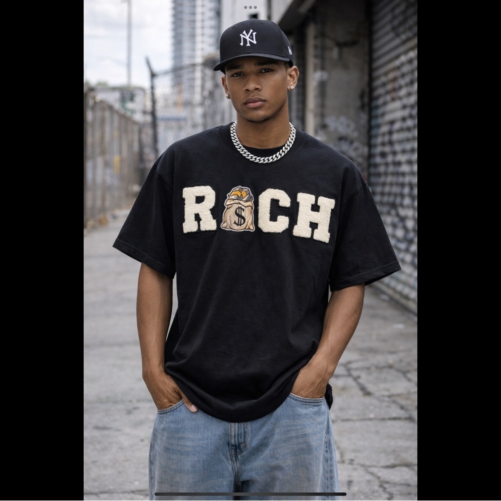 Pro Club RICH Chenille Graphic Tee Heavyweight L